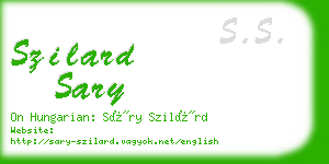 szilard sary business card